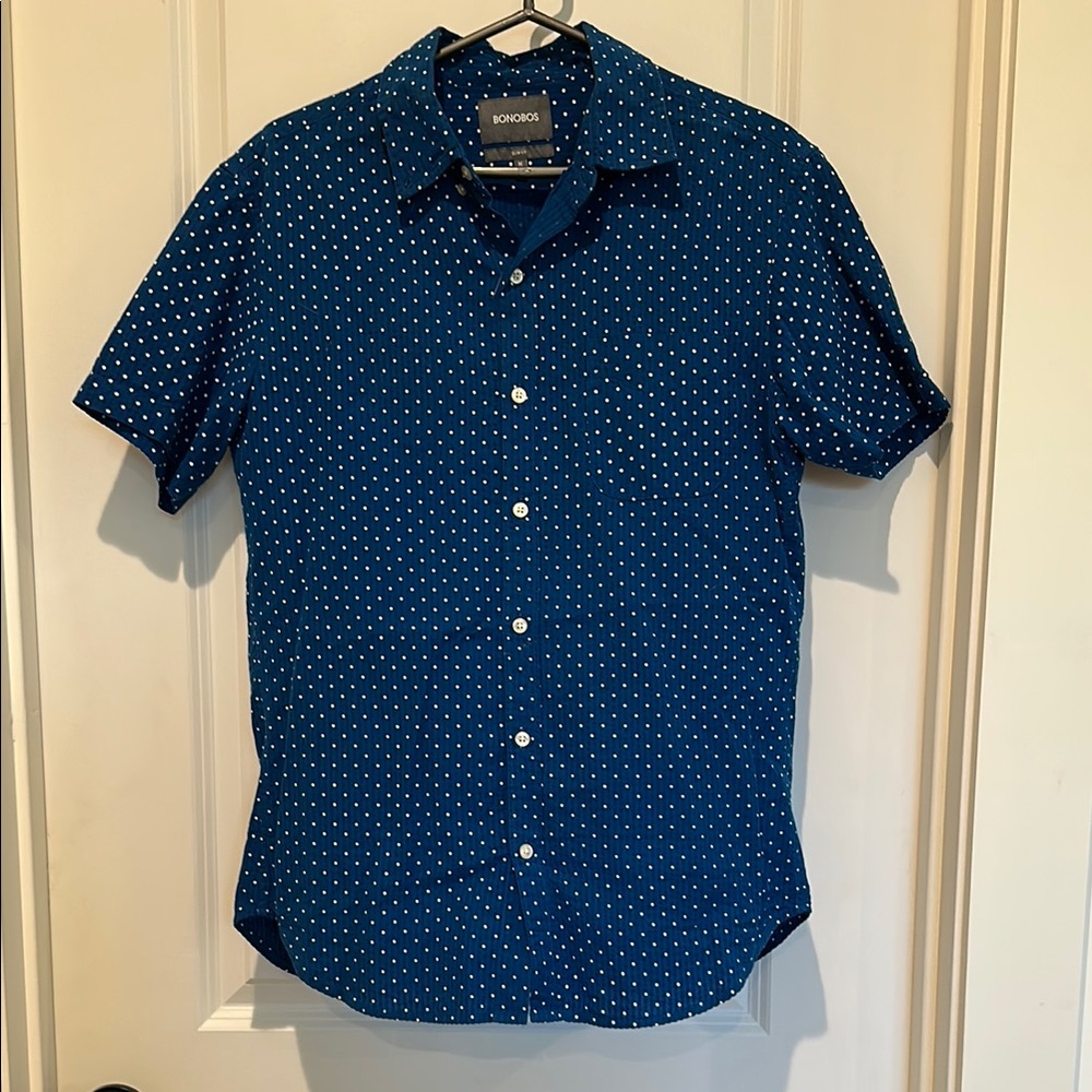 Bonobos Navy Polka Dot Casual Shirt